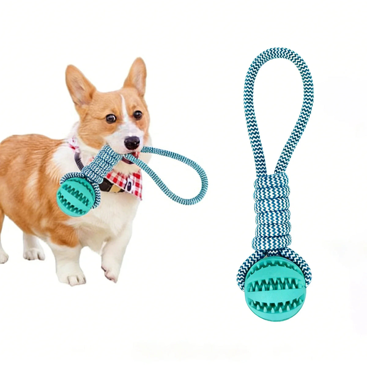 Rope Ball Chew Toy - Interactive Fetch & Tug Game
