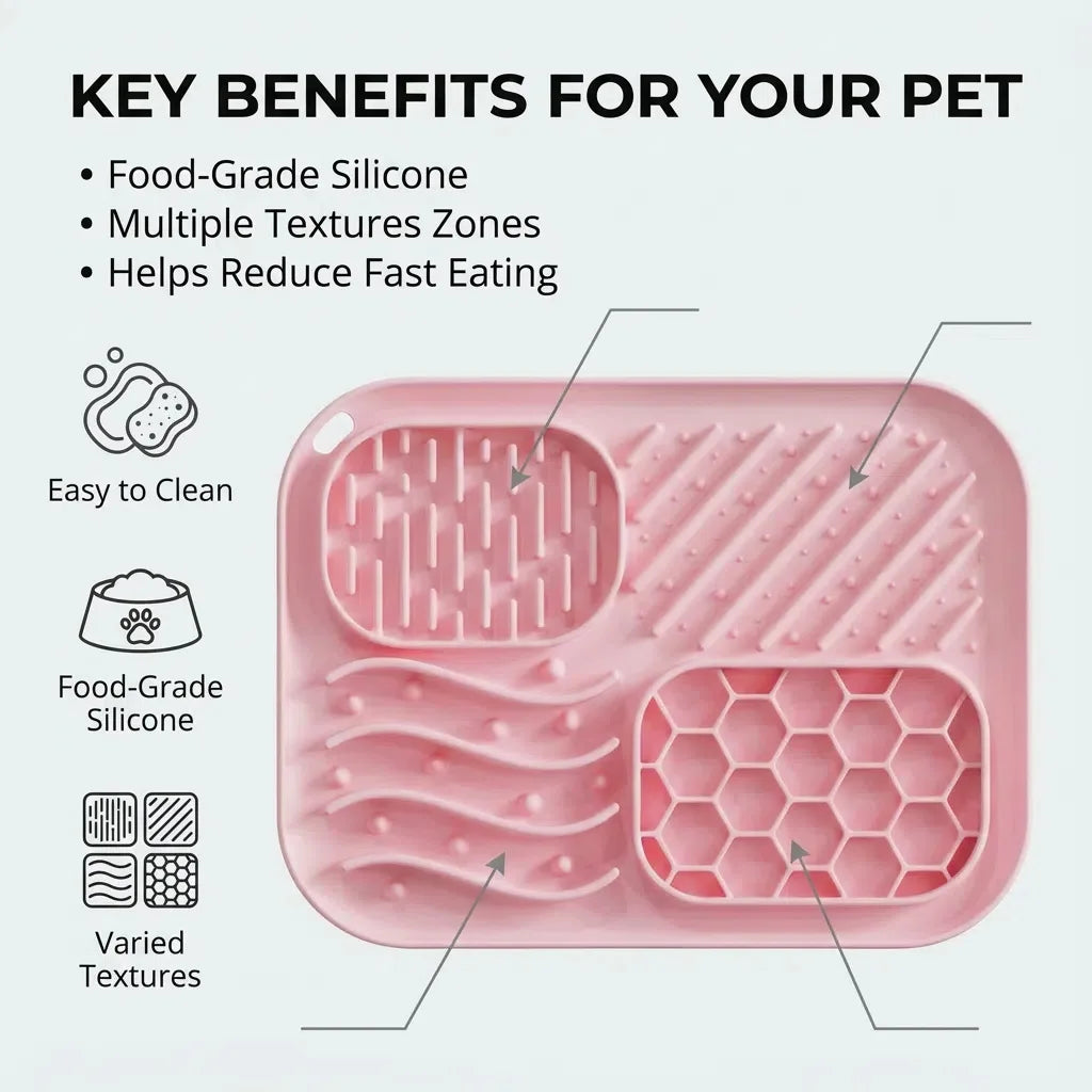 Silicone Slow Feeder Bowl - 4-in-1 Licking Mat