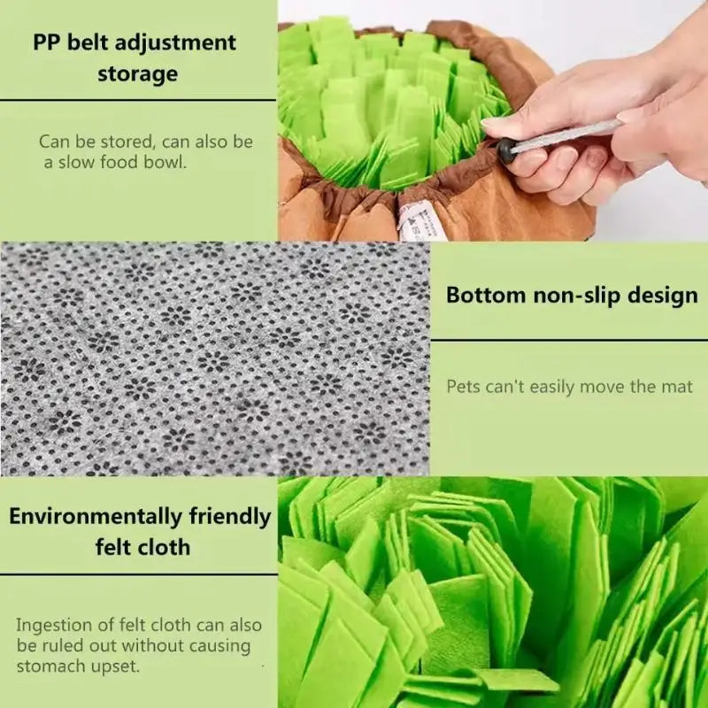 Portable Snuffle Mat - Interactive Foraging Puzzle Toy