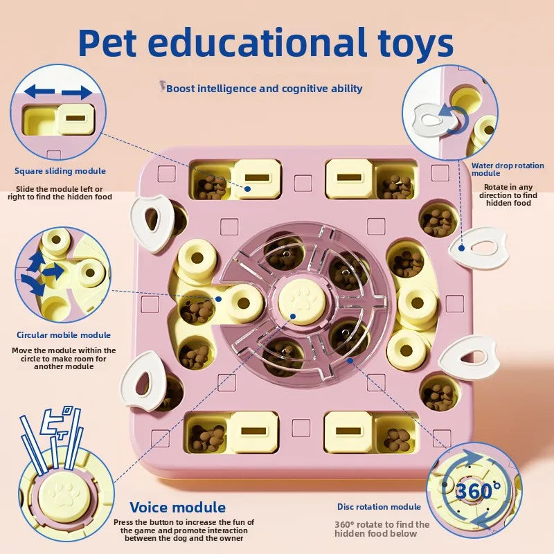 Sliding Puzzle Slow Feeder - Interactive Treat Maze