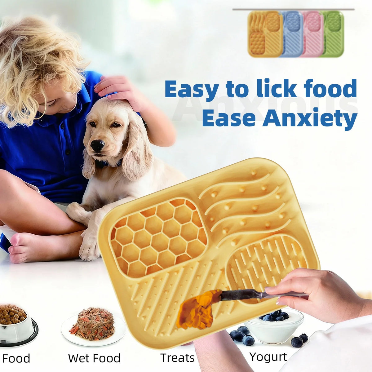 Silicone Slow Feeder Bowl - 4-in-1 Licking Mat