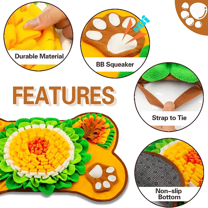 Dog Snuffle Mat - Interactive Slow Feeder Puzzle Toy