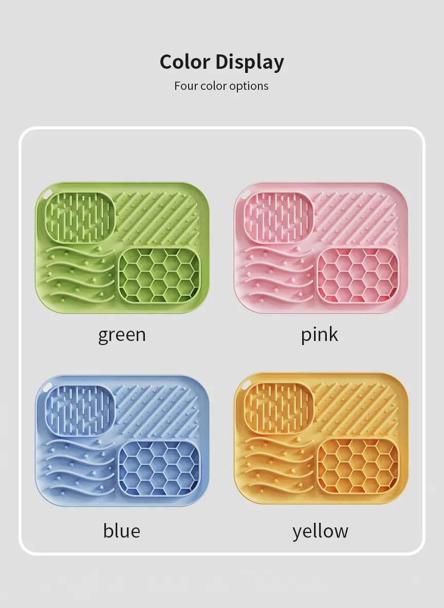 Silicone Slow Feeder Bowl - 4-in-1 Licking Mat