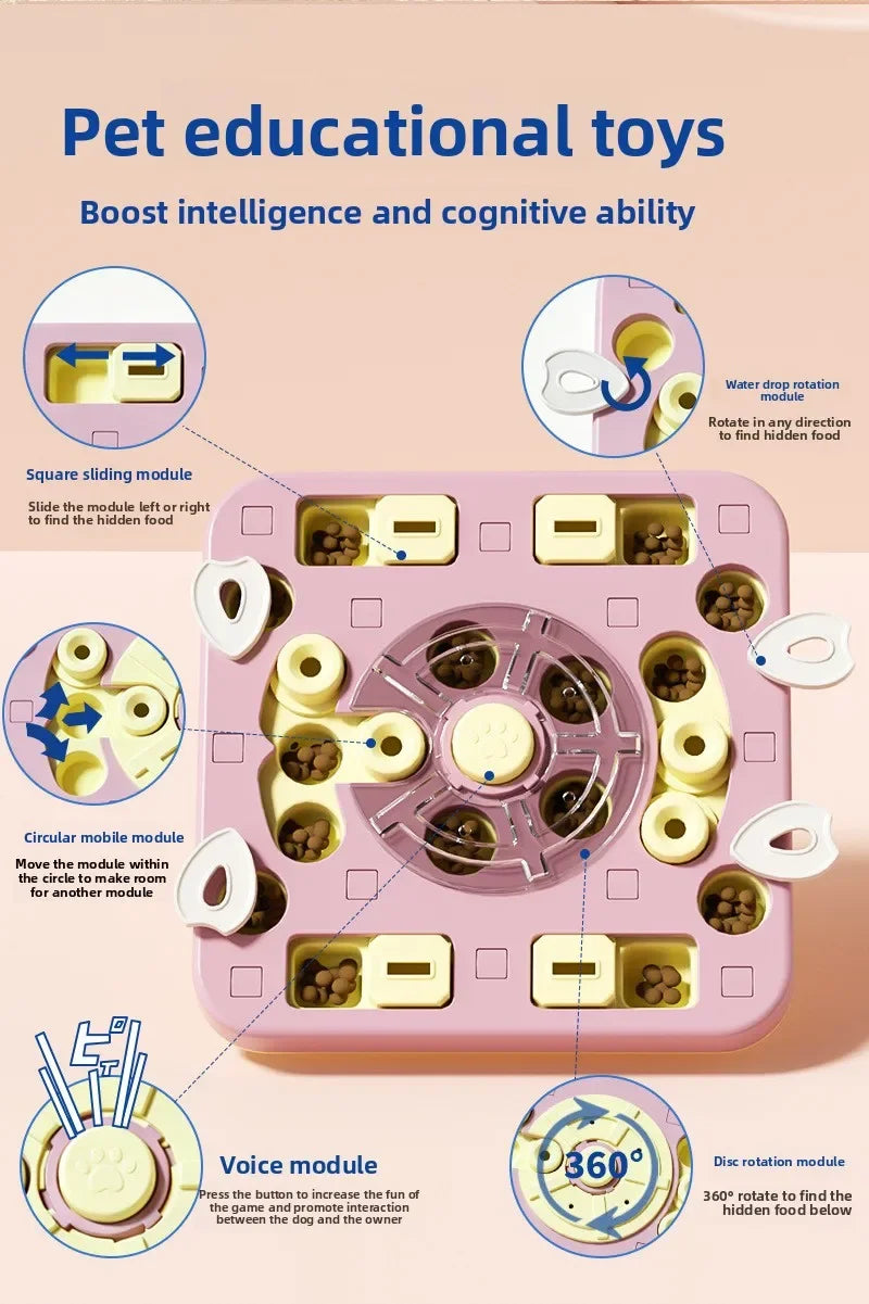 Sliding Puzzle Slow Feeder - Interactive Treat Maze