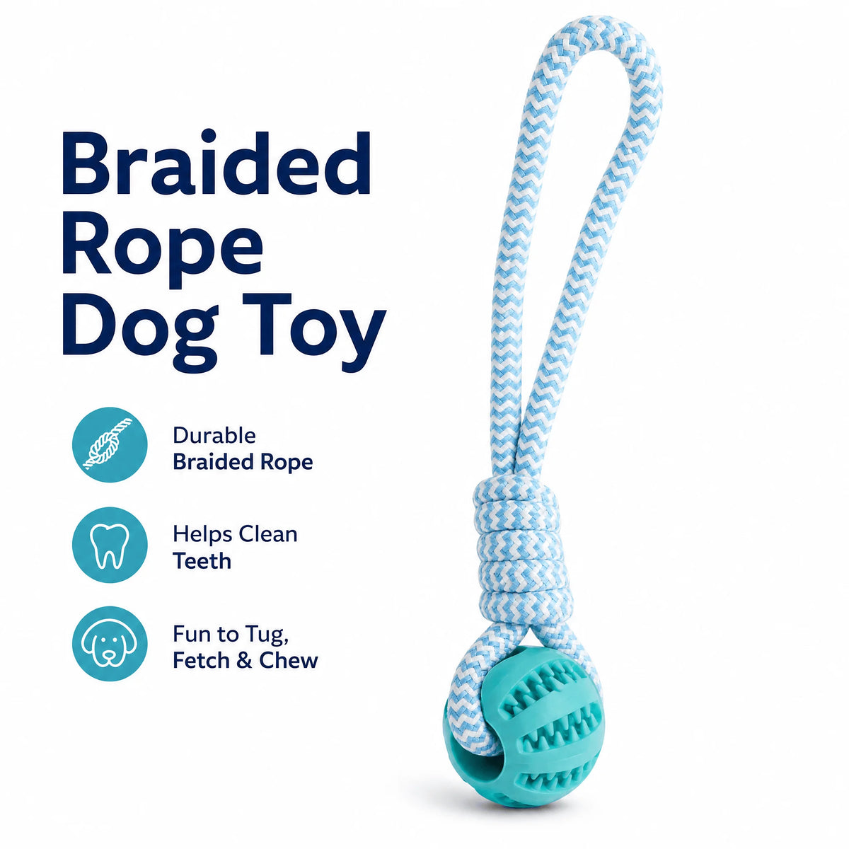 Rope Ball Chew Toy - Interactive Fetch & Tug Game